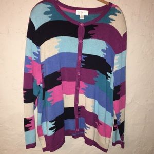 CJ Banks Sweater—Cool Colors